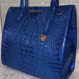 Brahmin Blue Cobalt Potion Caroline Satchel STUNNER Brand New! ALL TAIL Rare